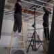 Installing ceiling-mounted air-conditioning with our ELC-710 lifter