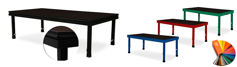 The modular platforms in different colours