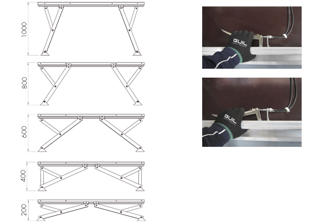 Steel scissor platform - 5 height positions-TM441