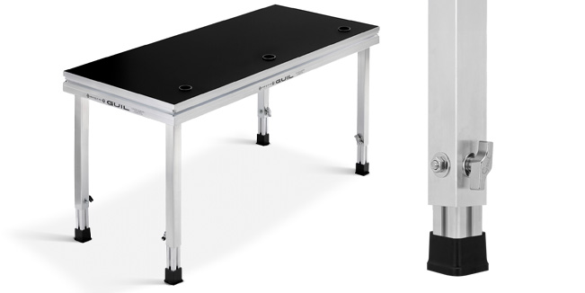 Telescopic legs, adjustable millimetre by millimetre.