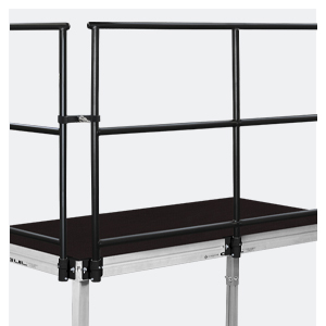 Safety rails for stages