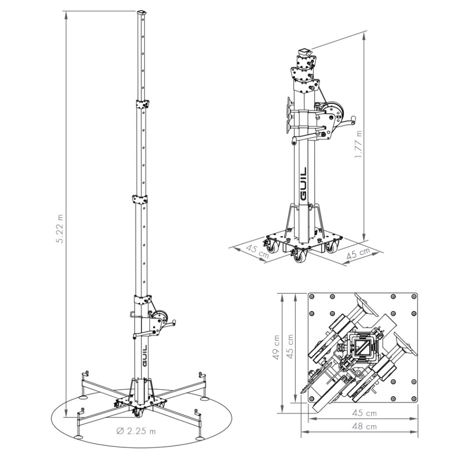 Lifting tower ELC-785 - Measurements